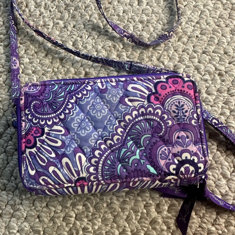 Vera Bradley Lilac Tapestry Crossbody/Wristlet Bag - Picture 8 of 13